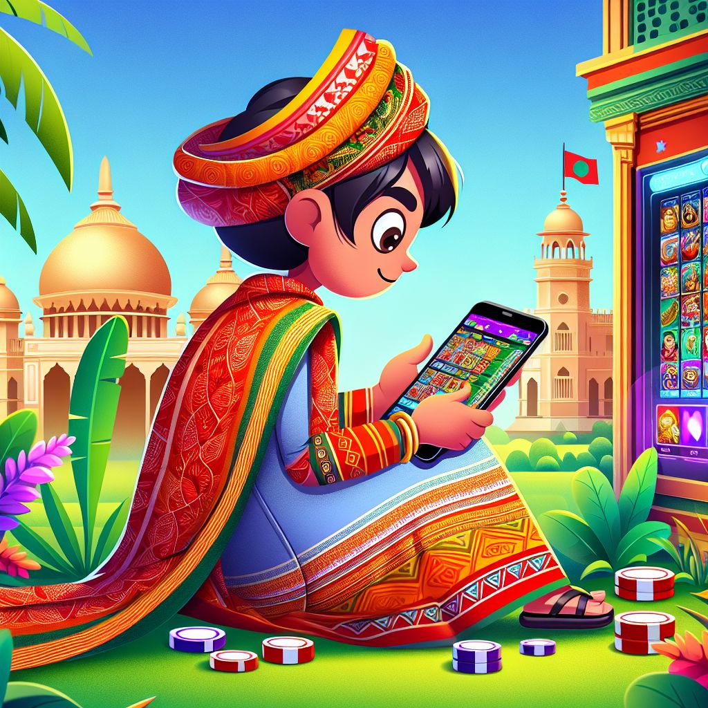 TK4444 mobile app interface with a cartoon character holding a smartphone