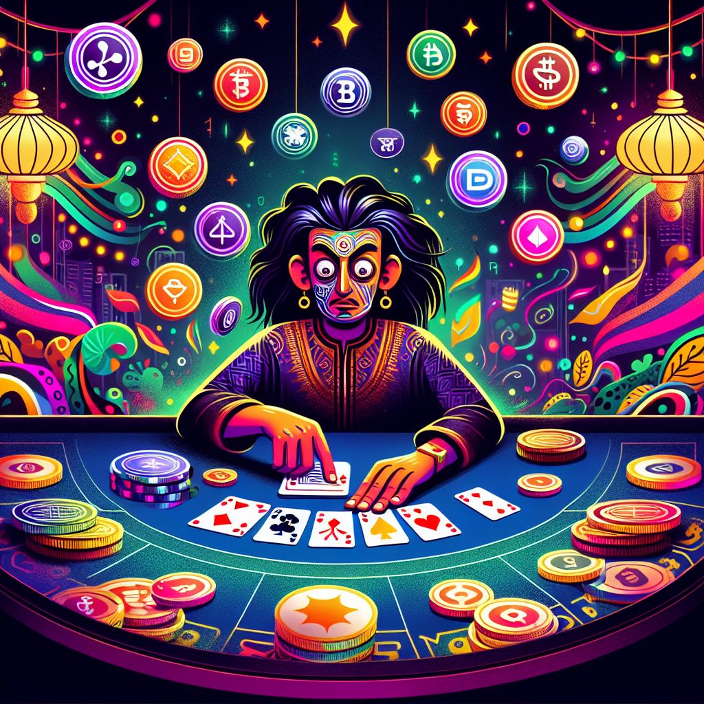 TK4444 Casino cartoon characters playing slots and cards